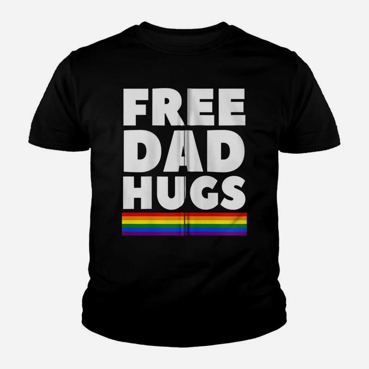 Free Dad Hugs Funny Lgbt Support Father Daddy Pride Gift Zip Hoodie Youth T-shirt