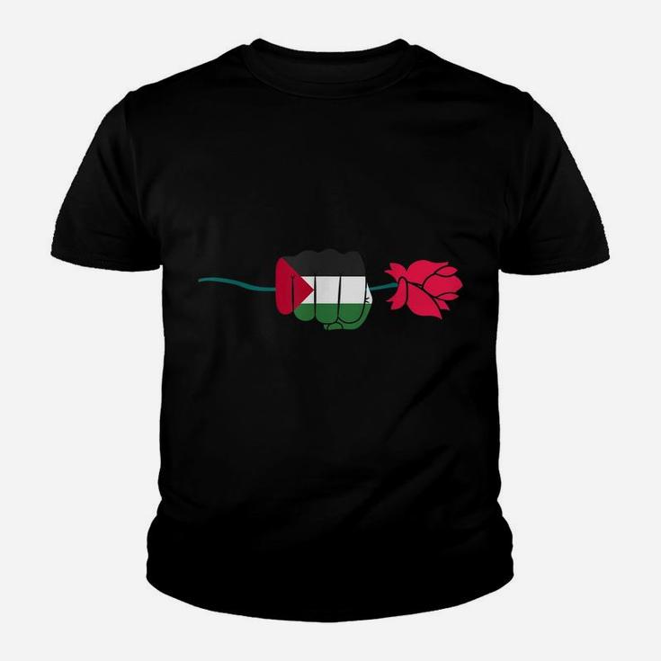 Free Palestine Palestine Flag Flower Youth T-shirt