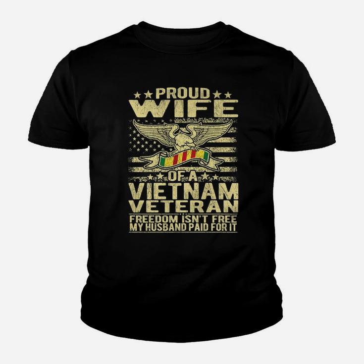 Freedom Isn't Free - Proud Wife Of A Vietnam Veteran Ribbon Youth T-shirt