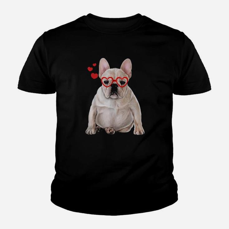 French Bulldog Cute Dog Valentine Heart Youth T-shirt