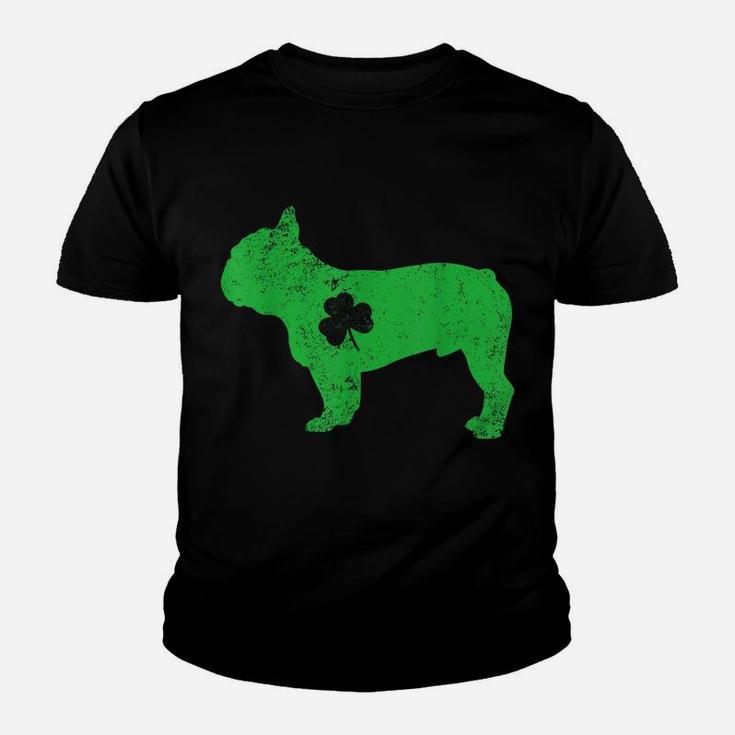 French Bulldog Irish Clover St Patrick Day Leprechaun Dog Youth T-shirt