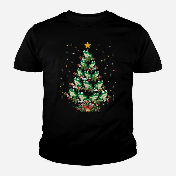 Frogs Lover Xmas Gift Frog Christmas Tree Youth T-shirt