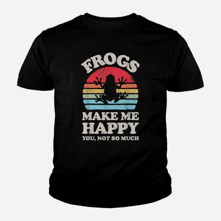 Frogs Make Me Happy You Not So Much Funny Frog Retro Vintage Youth T-shirt