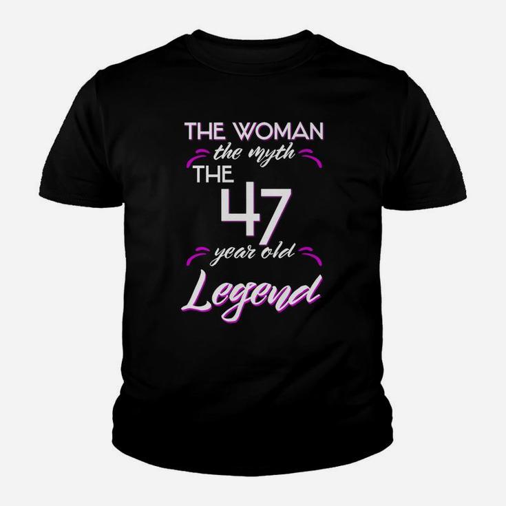 Funny 47Th Birthday Tshirt Woman Myth 47 Year Old Legend Youth T-shirt