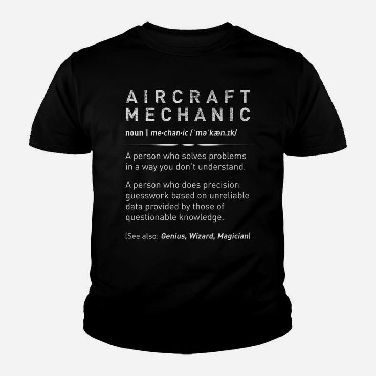 Funny Aircraft Mechanic Meaning - Mechanic Noun Definition Youth T-shirt