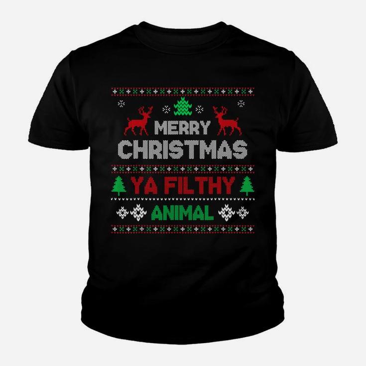 Funny Alone At Home Movies Merry Christmas You Filty Animal Youth T-shirt