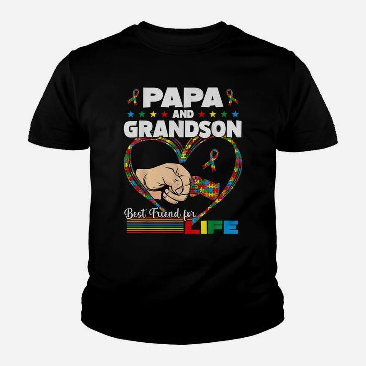 Funny Autism Awareness Papa Grandson Best Friend For Life Youth T-shirt