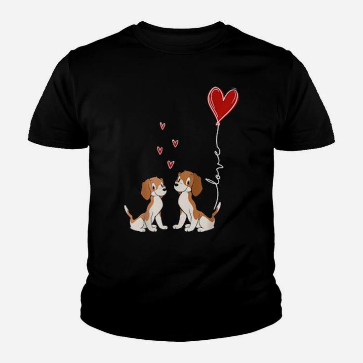 Funny Beagle Dog Happy Valentines Day Couple Matching Youth T-shirt