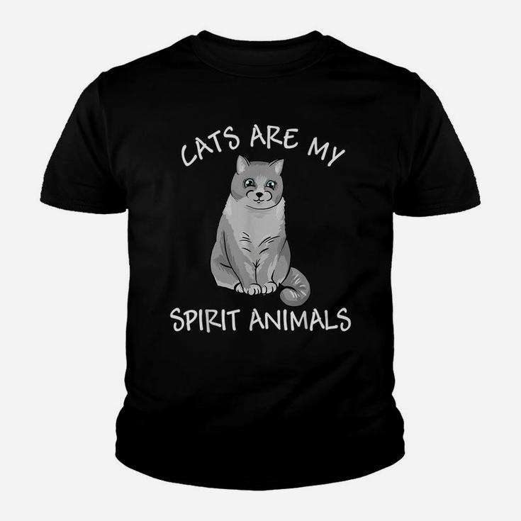 Funny Cats Are My Spirit Animals Gift For Cat Lovers Youth T-shirt