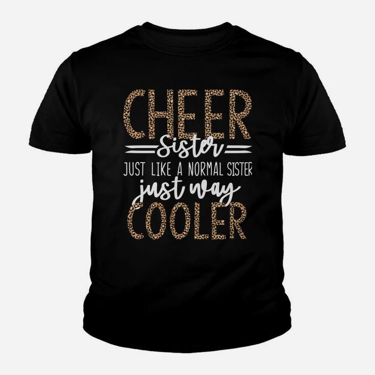 Funny Cheerleading Sister Leopard Cheetah Print Cheer Sister Sweatshirt Youth T-shirt