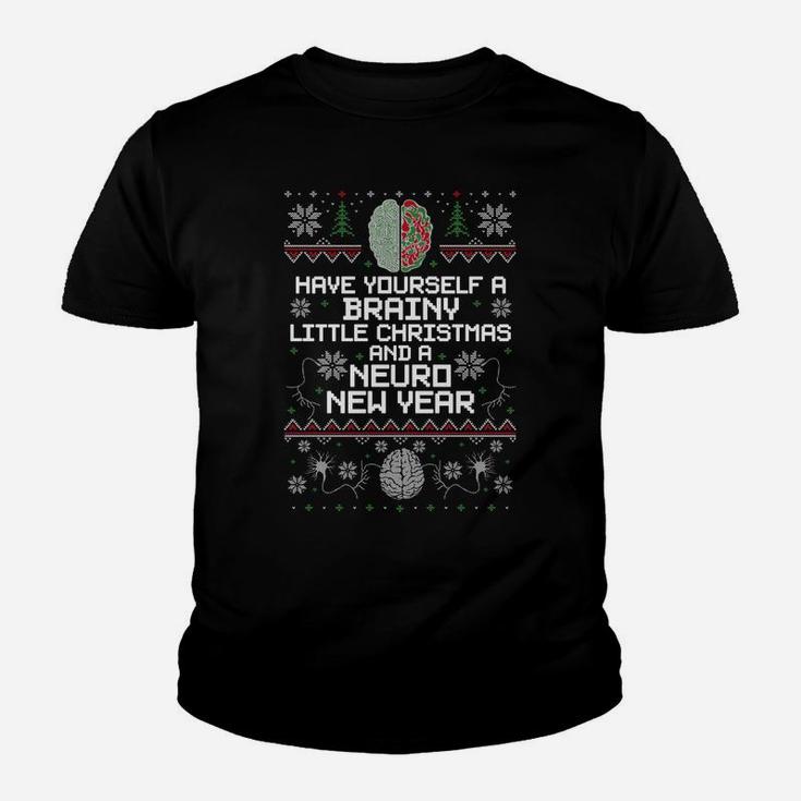 Funny Christmas Brainy Christmas And A Neuro New Year Ugly Sweatshirt Youth T-shirt