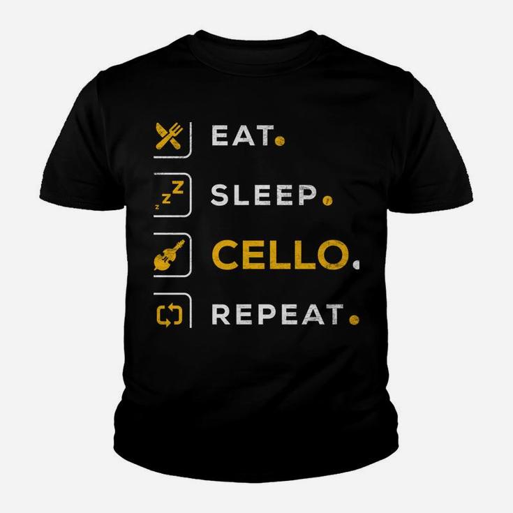 Funny Christmas Cello Musician Gift Eat Sleep Cello Sweatshirt Youth T-shirt