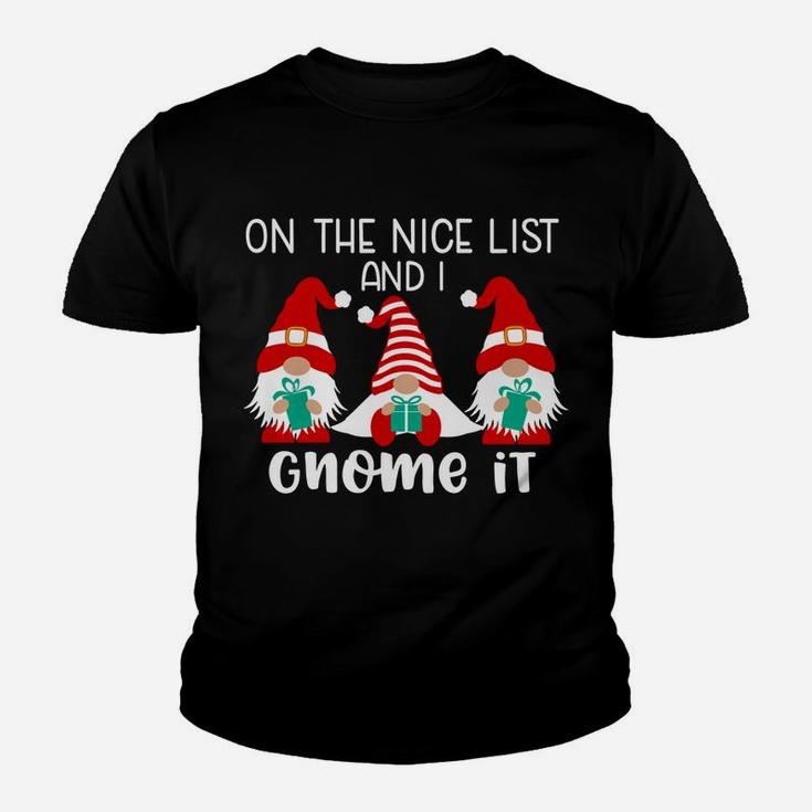 Funny Christmas Gnome Shirt Three Gnomes Gnomies Gnome Lover Youth T-shirt