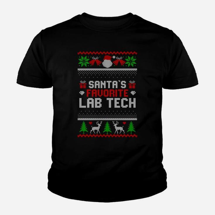 Funny Christmas Holiday Festive Santa's Favorite Lab Tech Youth T-shirt