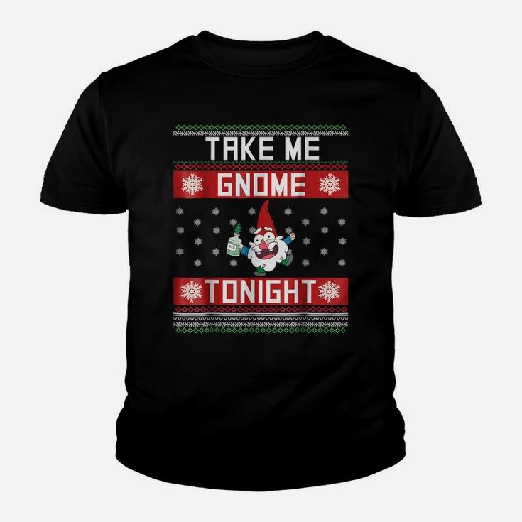 Funny Christmas Take Me Gnome Tonight Holiday T-Shirt Youth T-shirt