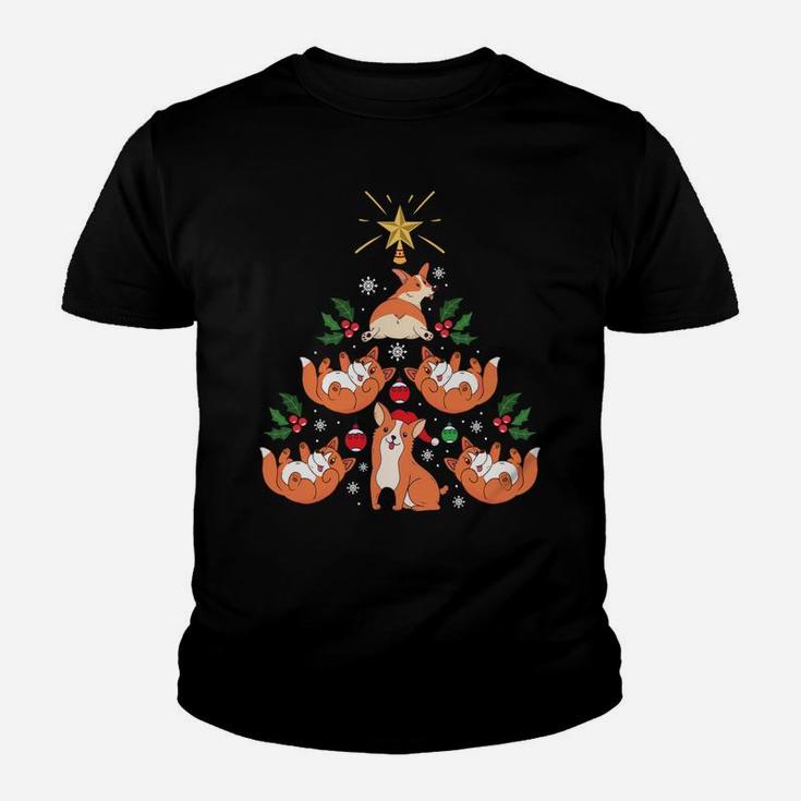 Funny Corgi Christmas Tree Clothing Holiday Gift Dog Lover Sweatshirt Youth T-shirt