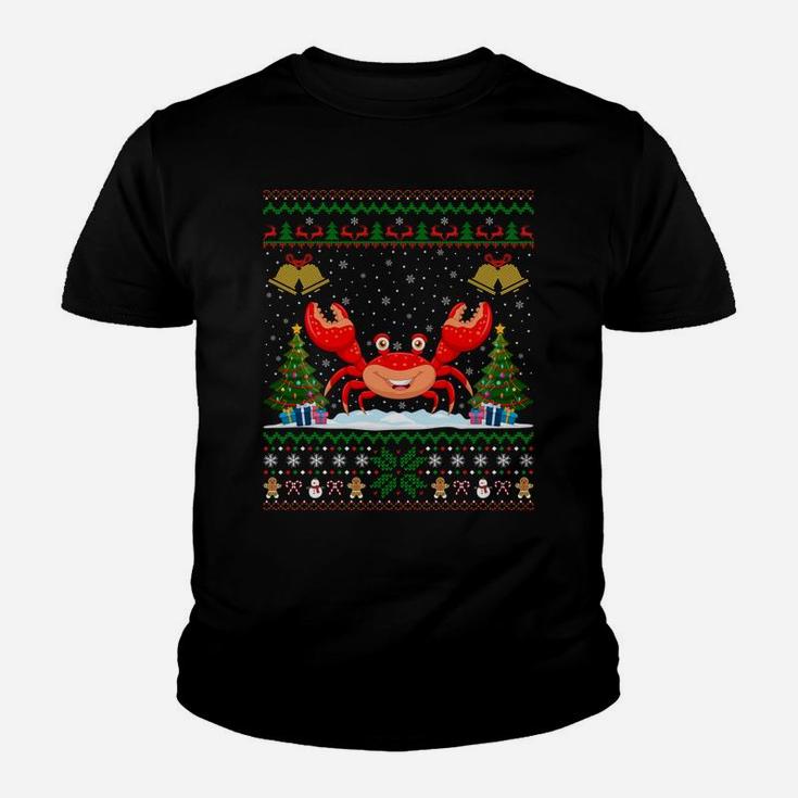 Funny Crabs Xmas Gift Santa Hat Ugly Crab Christmas Sweatshirt Youth T-shirt