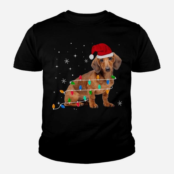 Funny Dachshund Christmas Light Gifts Xmas Sweatshirt Youth T-shirt