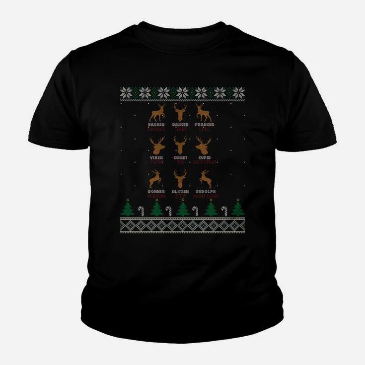 Funny Deer Design Christmas Bow Hunting Santa's Reindeer Youth T-shirt