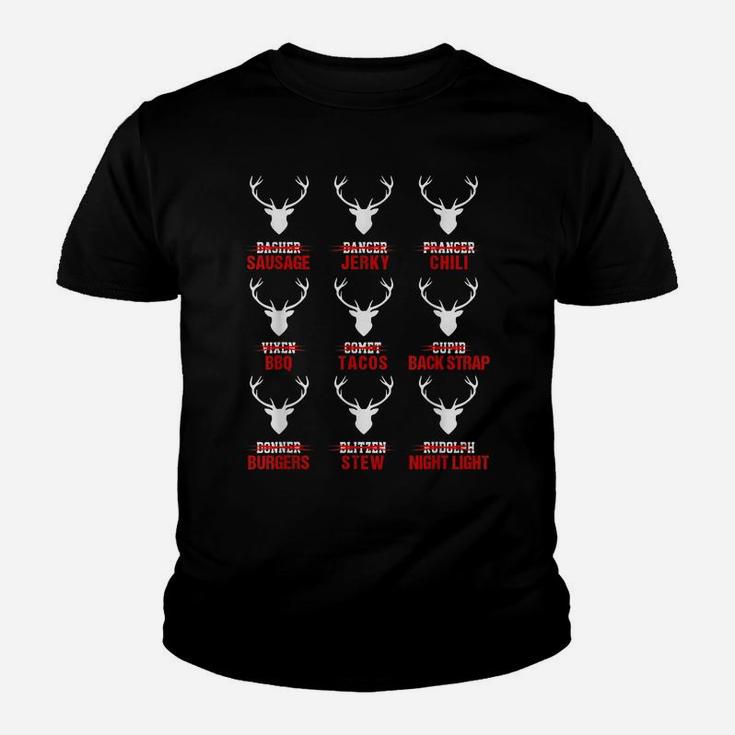Funny Deer Hunting Santa Reindeer Hunter Christmas Gift Youth T-shirt
