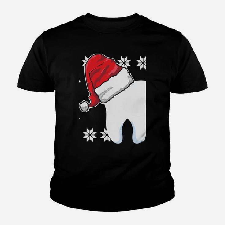 Funny Dentist Xmas Tooth Dental Assistant Ugly Christmas Sweatshirt Youth T-shirt