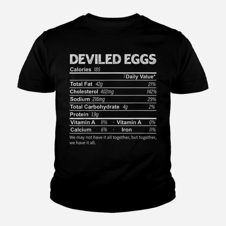 Funny Deviled Eggs Nutrition Facts Thanksgiving Food Youth T-shirt