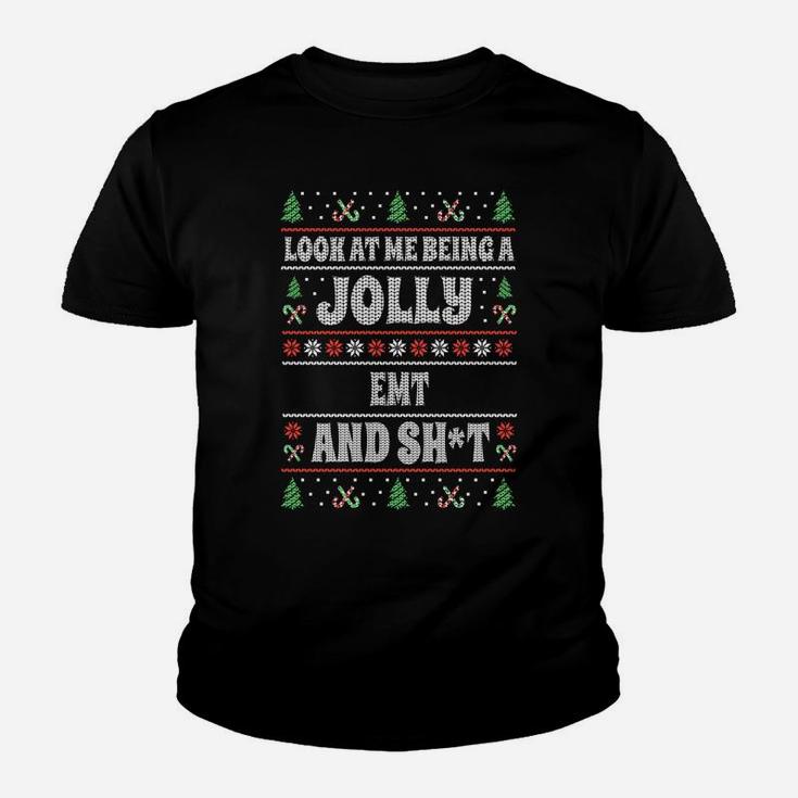 Funny Emt Ugly Christmas Design Emergency Medical Technician Sweatshirt Youth T-shirt