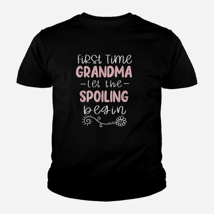 Funny First Time Grandma Let The Spoiling Begin Youth T-shirt