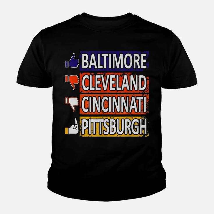 Funny Football Fan Of Baltimore City Youth T-shirt
