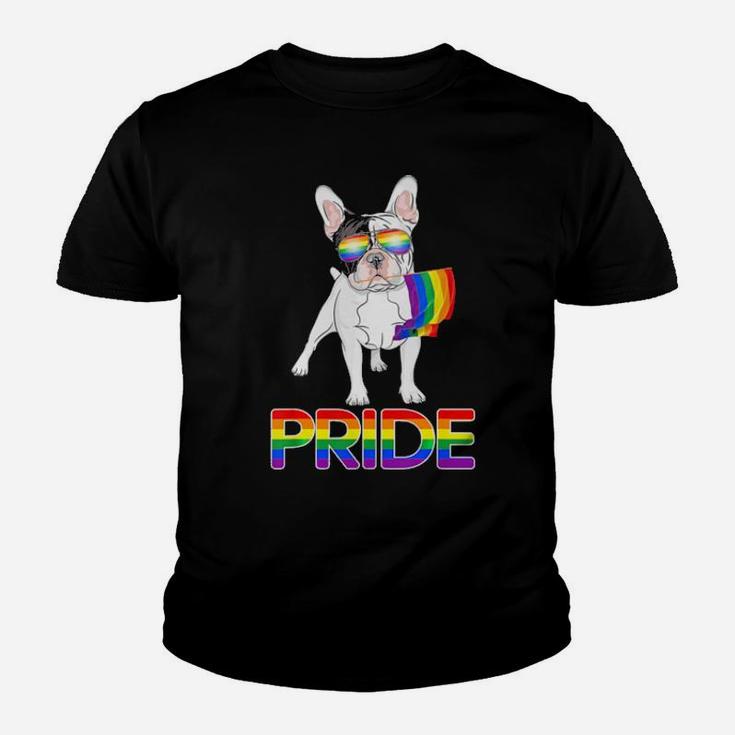 Funny Gay Pride Lgbt Rainbow Flag Shirt French Bulldog Gift Youth T-shirt