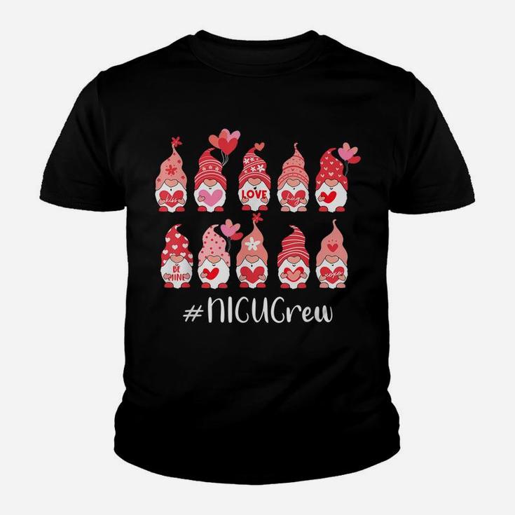 Funny Gnome With Hearts Nicu Crew Valentine's Day Matching Youth T-shirt