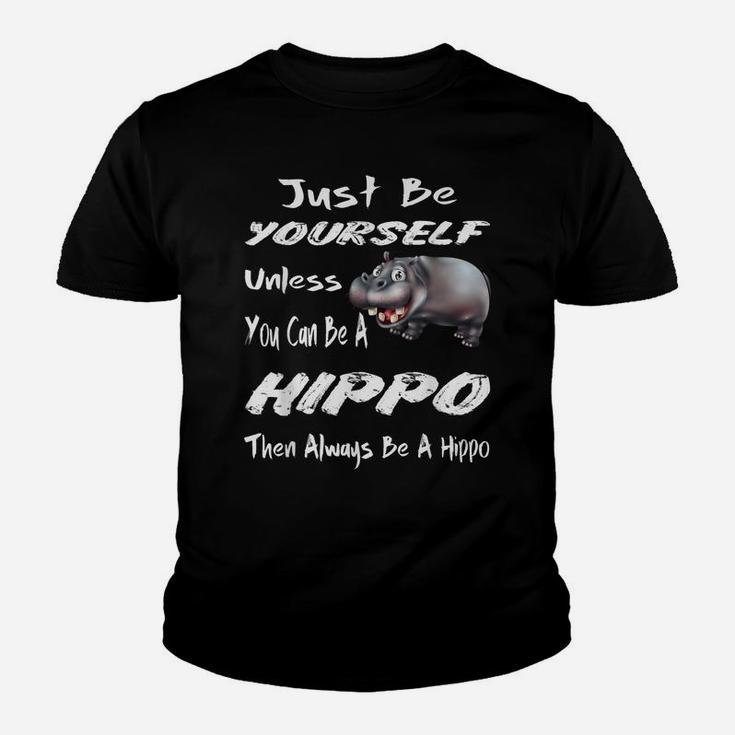 Funny Hippo Zoo Animal Lover Cool Happy Hippopotamus Youth T-shirt