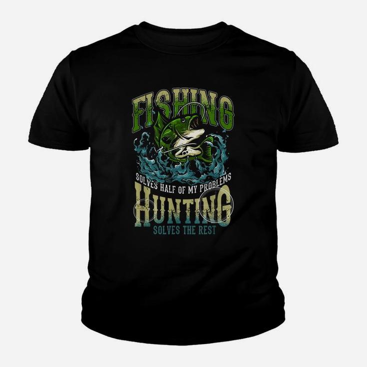 Funny Hunting Fishermen Hunt Hobby Gift Hunter Fishing Youth T-shirt