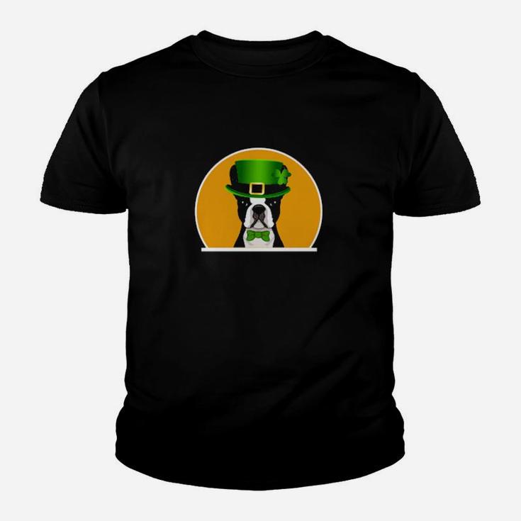 Funny Irish Leprechaun Hat Boston Terrier St Patricks Day Youth T-shirt