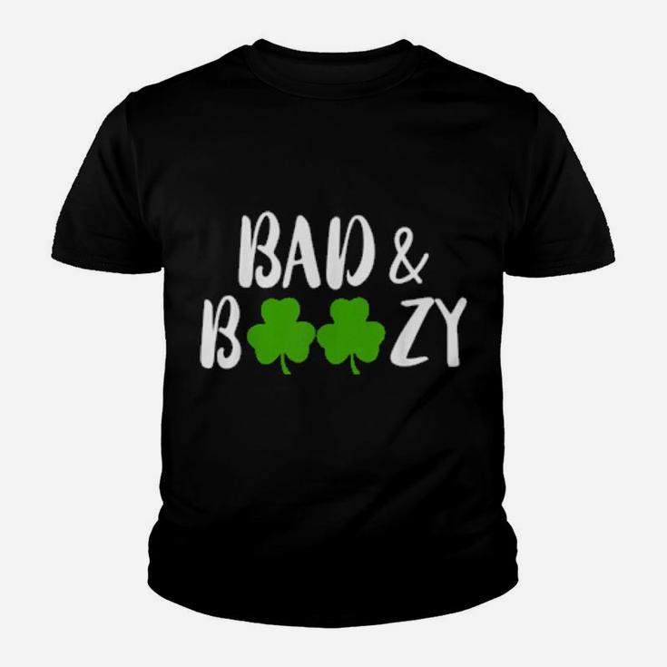 Funny Irish Saint St Patricks Day Bad And Boozy Youth T-shirt