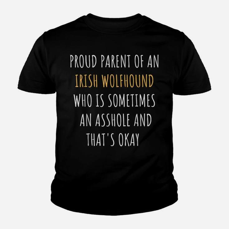 Funny Irish Wolfhound Parent Dad Mom Dog Mama Pet Daddy Youth T-shirt