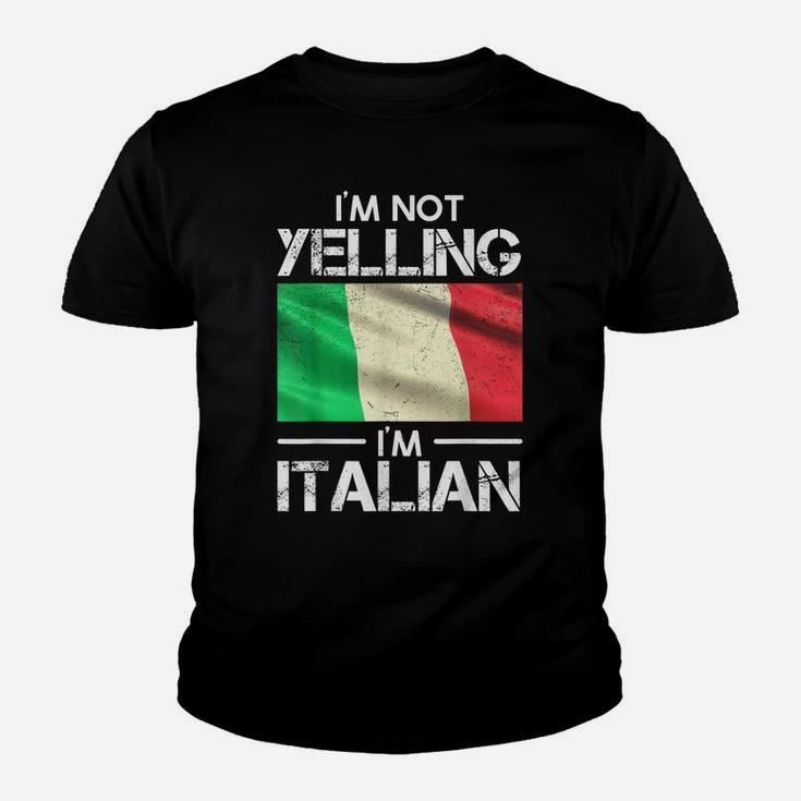 Funny Italian Pride Italy Flag I'm Not Yelling I'm Italian Youth T-shirt