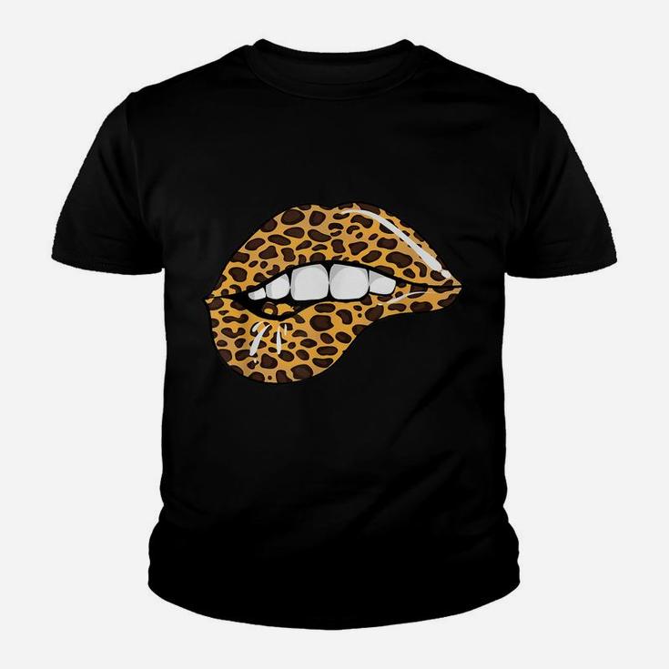 Funny Leopard Lips | Cool Women Mouth Cheetah Lipstick Gift Youth T-shirt