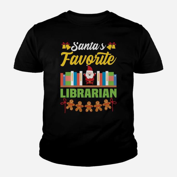 Funny Librarian Christmas Library Books Youth T-shirt