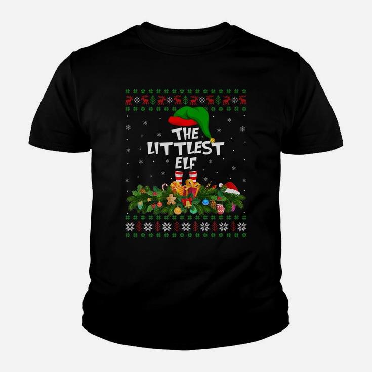 Funny Matching Family Ugly The Littlest Elf Christmas Youth T-shirt