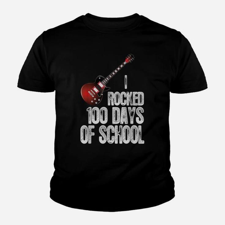 Funny Music 100Th Day Of School I Rocked 100 Days Of School Youth T-shirt