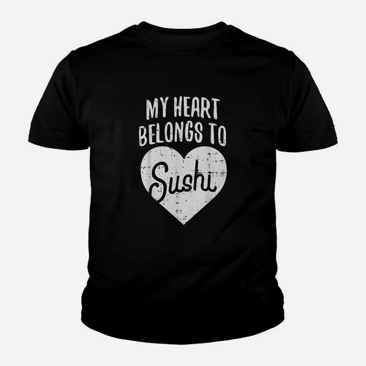 Funny My Heart Belongs To Sushi Japanese Food Lover Youth T-shirt