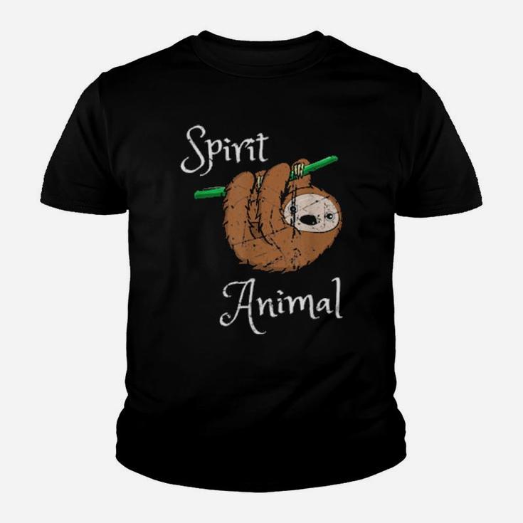 Funny My Spirit Animal Sloth Introvert Distressed Youth T-shirt