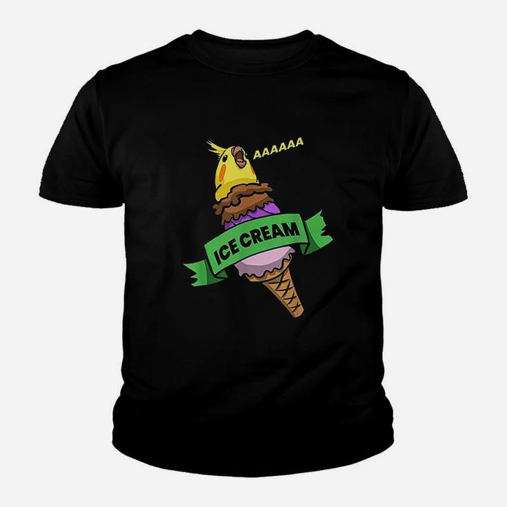 Funny Parrot Pet Doodle  Scream Ice Cream Cockatiel Youth T-shirt