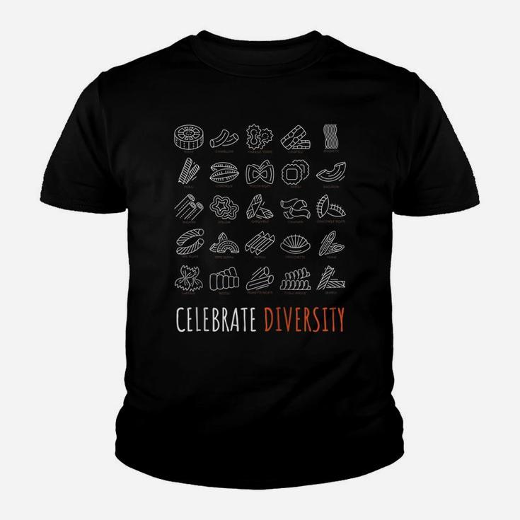 Funny Pasta Shirt Celebrate Diversity Shirt For Pasta Lovers Raglan Baseball Tee Youth T-shirt