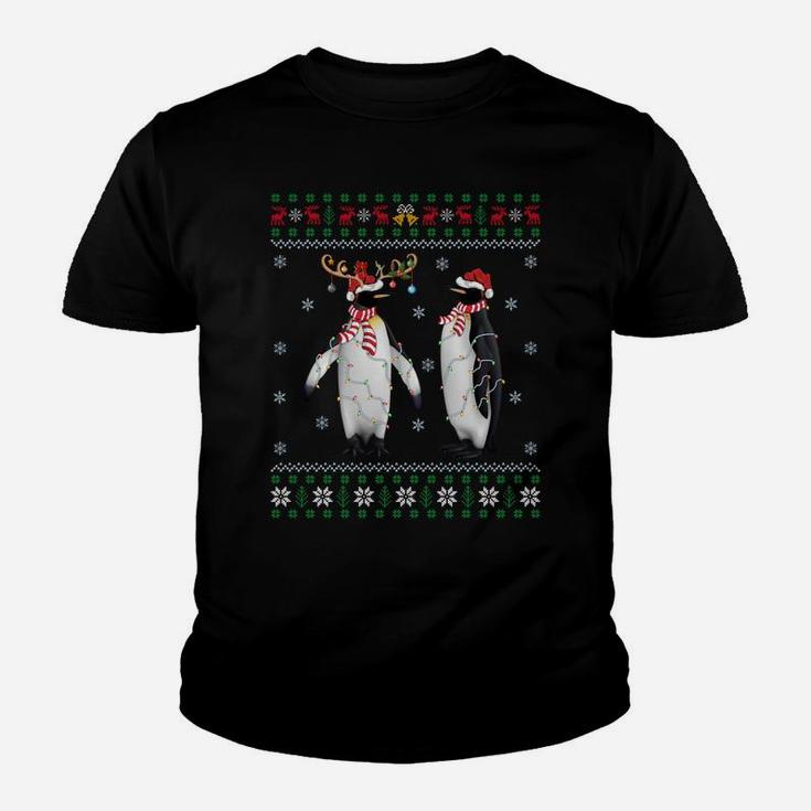 Funny Penguin Xmas Gift Santa Hat Ugly Penguin Christmas Sweatshirt Youth T-shirt