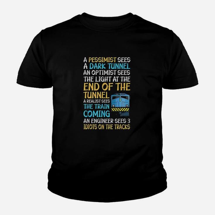 Funny Railroad Train Engineer Gift  3 Idiots On The Tracks Youth T-shirt