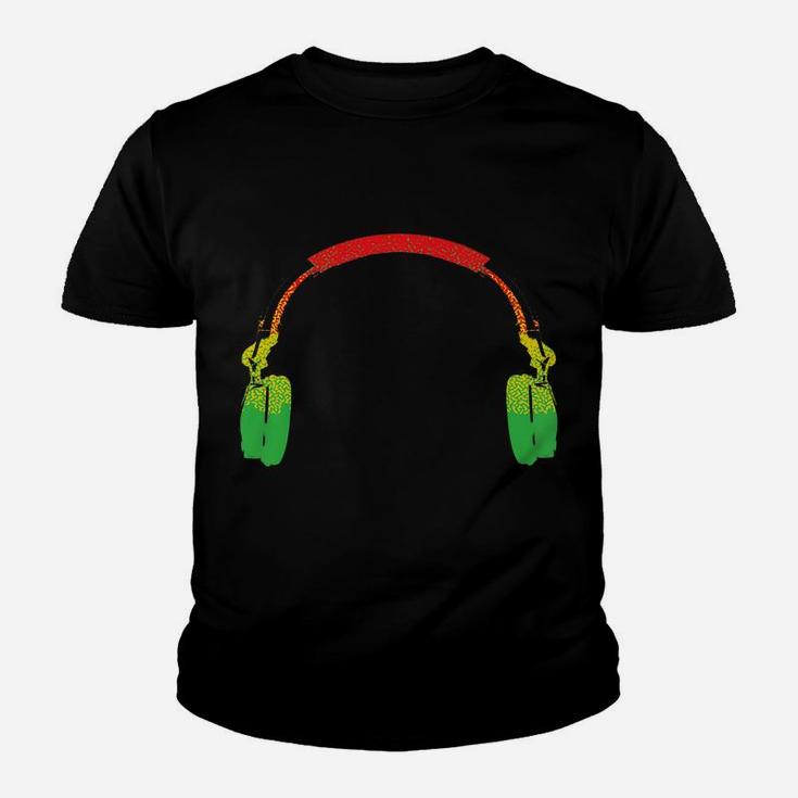 Funny Rasta Gift For Men Women Cool Rasta Colors Headphone Youth T-shirt