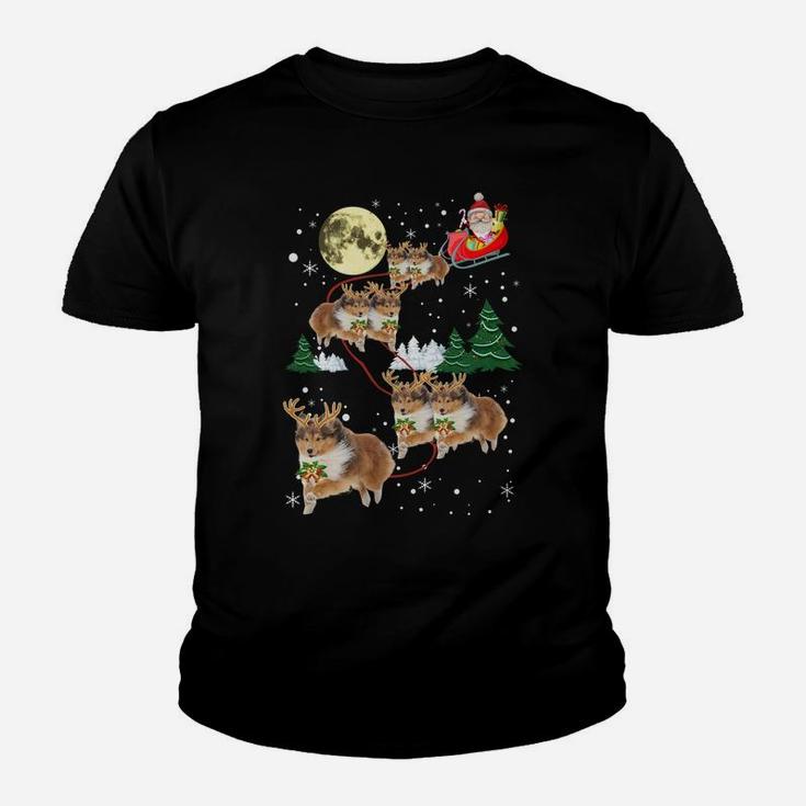 Funny Reindeer Sheltie Xmas Christmas Dog Lovers Gift Sweatshirt Youth T-shirt
