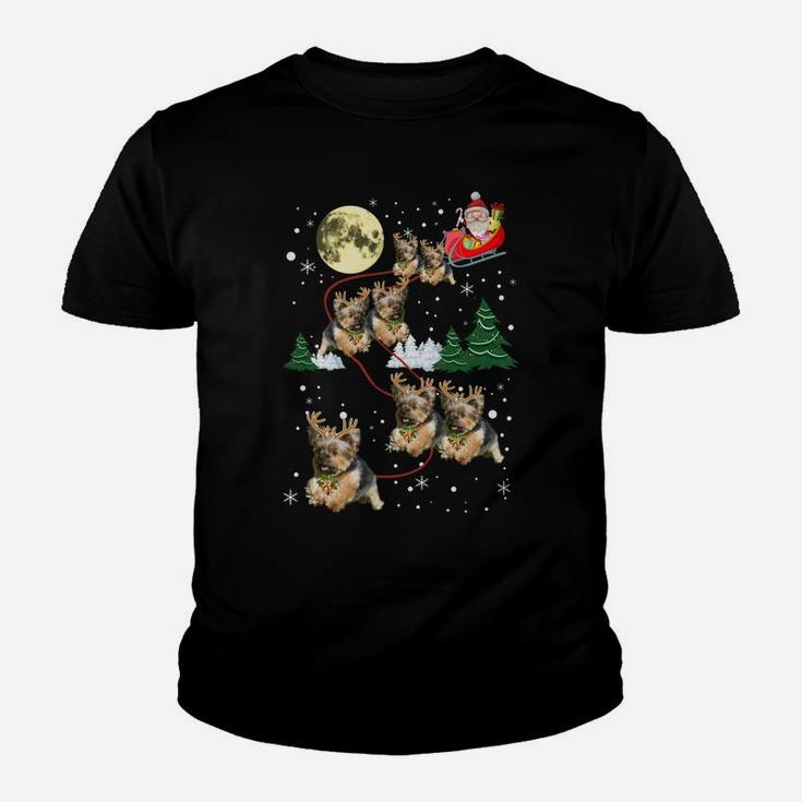 Funny Reindeer Yorkie Xmas Christmas Dog Lovers Gift Sweatshirt Youth T-shirt